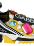 Dolce & Gabbana Yellow Multicolor Crystals Sneakers Shoes