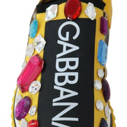 Dolce & Gabbana Yellow Multicolor Crystals Sneakers Shoes