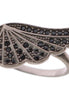 Nialaya Silver Womens Black CZ Rhodium 925 Ring