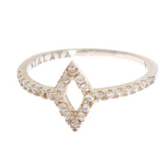 Nialaya Silver Rhombus Womens Clear CZ 925 Silver Ring