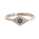 Nialaya Blue Red CZ 925 Silver Womens Clear Ring