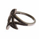 Nialaya Black CZ Rhodium 925 Silver Womens Ring