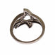 Nialaya Black CZ Rhodium 925 Silver Womens Ring