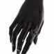 Nialaya Black CZ Rhodium 925 Silver Womens Ring