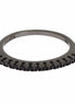 Nialaya Black CZ Rhodium 925 Silver Womens Ring