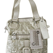 WAYFARER White Printed Handbag Shoulder Fabric Purse