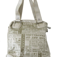 WAYFARER White Printed Handbag Shoulder Fabric Purse