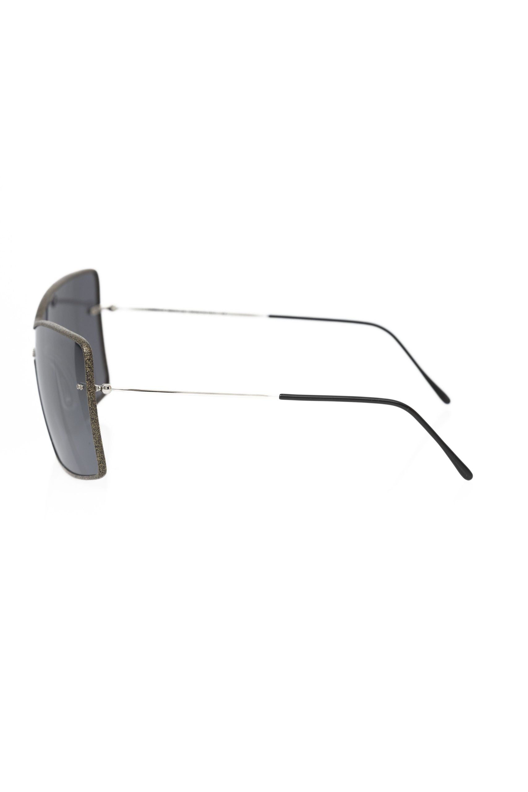 Frankie Morello Black Metallic Fiber Women Sunglasses