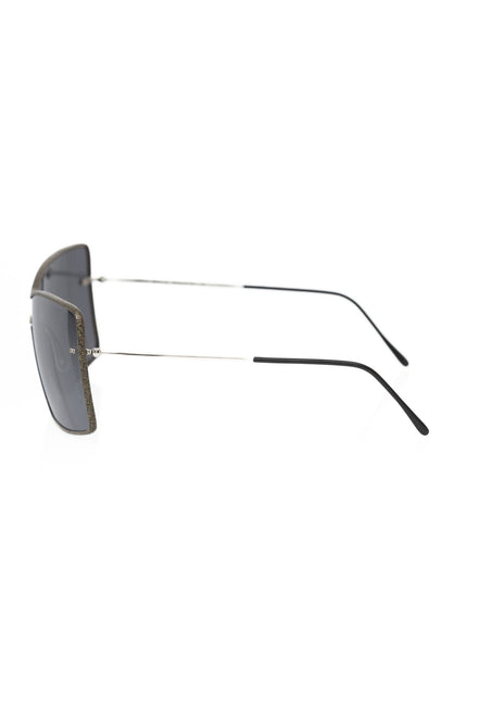 Frankie Morello Black Metallic Fiber Women Sunglasses