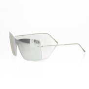 Frankie Morello Silver Metallic Fiber Women Sunglasses