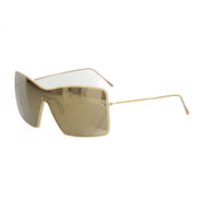 Frankie Morello Gold Metallic Fiber Women Sunglasses