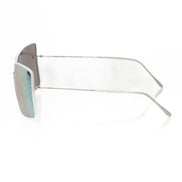 Frankie Morello Silver Metallic Fiber Women Sunglasses
