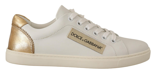 Dolce & Gabbana Λευκά Δερμάτινα Χαμηλά Sneakers