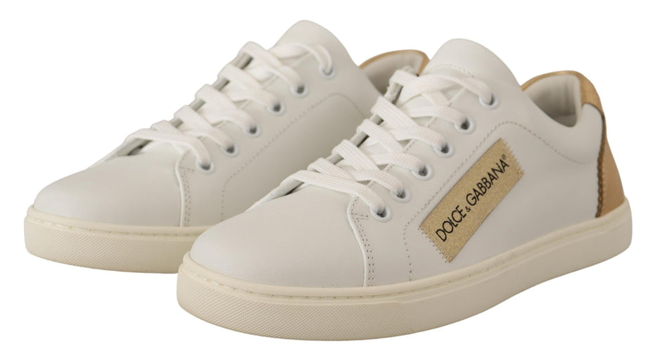 Dolce & Gabbana Λευκά Δερμάτινα Χαμηλά Sneakers