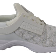 Plein Sport White Polyester Runner Beth Sneakers Shoes