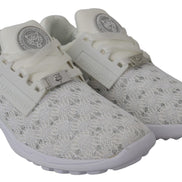 Plein Sport White Polyester Runner Beth Sneakers Shoes