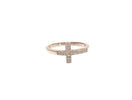 Nialaya Silver CZ Cross 925 Ring