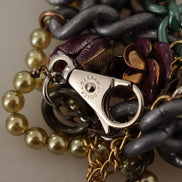 Dolce & Gabbana Gold Brass Sicily Floral Crystal Statement Necklace