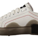 Dolce & Gabbana White Leather Shoes Womens Logo Portofino Sneakers