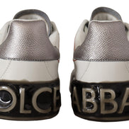 Dolce & Gabbana White Leather Shoes Womens Logo Portofino Sneakers