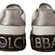 Dolce & Gabbana White Leather Shoes Womens Logo Portofino Sneakers