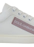Dolce & Gabbana White Pink Leather Low Top Sneakers Shoes