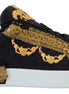 Dolce & Gabbana Black Gold Baroque Portofino Leather Sneakers Shoes