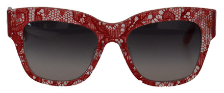 Dolce & Gabbana Κόκκινα Γυαλιά Ηλίου με Δαντέλα, Οβάλ Σκελετό και Οξική Κυτταρίνη DG4231F