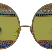 Dolce & Gabbana Gold Oval Metal Crystals Shades DG2209B Sunglasses