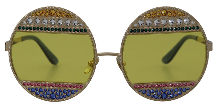 Γυαλιά ηλίου Dolce & Gabbana DG2209B με χρυσό οβάλ μεταλλικό πλαίσιο και κρυστάλλους