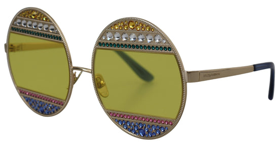 Γυαλιά ηλίου Dolce & Gabbana DG2209B με χρυσό οβάλ μεταλλικό πλαίσιο και κρυστάλλους