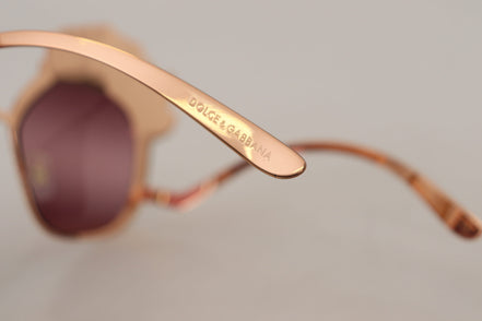 Dolce & Gabbana Pink Gold Rose Sequin Embroidery DG2202 Sunglasses