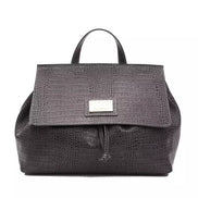 Pompei Donatella Gray Leather Women Shoulder Bag