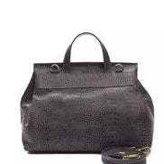 Pompei Donatella Gray Leather Women Shoulder Bag