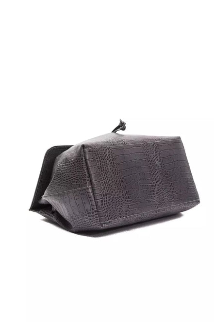 Pompei Donatella Gray Leather Women Shoulder Bag
