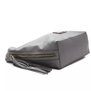 Pompei Donatella Gray Leather Women Shoulder Bag
