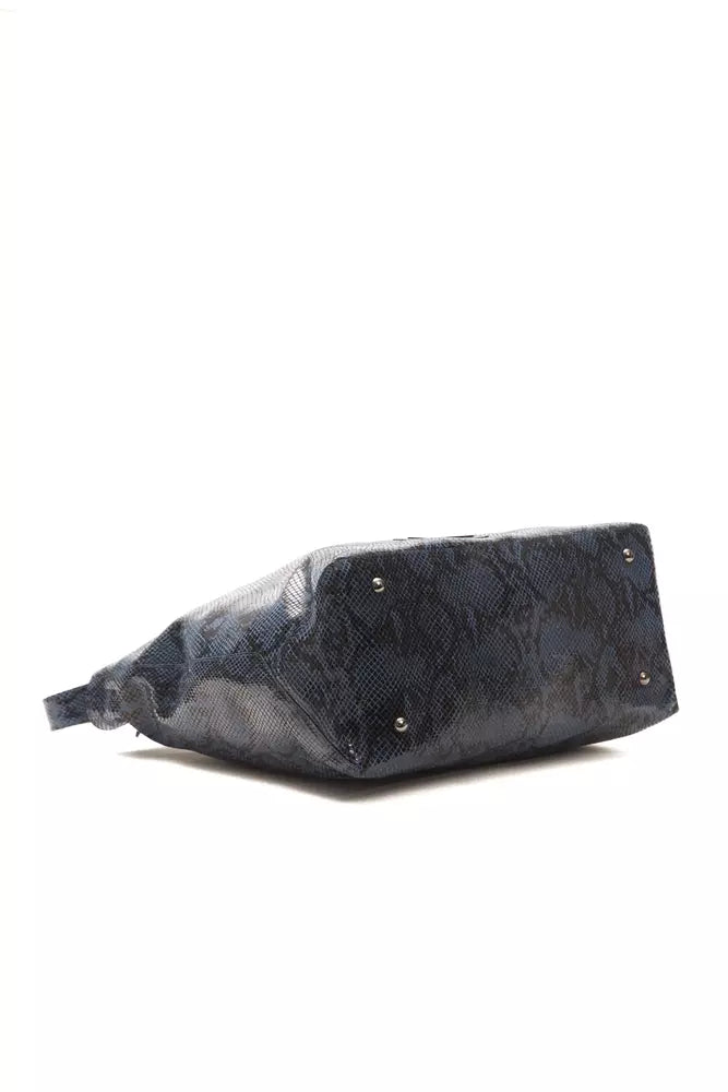 Γυναικεία Τσάντα Ώμου Pompei Donatella από Μπλε Δέρμα
