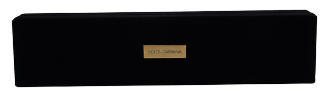 Dolce & Gabbana Μαύρο Βελούδινο Κουτί Αποθήκευσης Κοσμημάτων με Μεταλλική Πινακίδα Λογότυπου