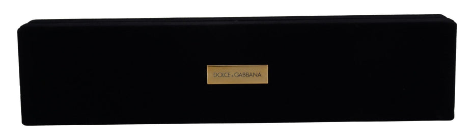 Dolce & Gabbana Μαύρο Βελούδινο Κουτί Αποθήκευσης Κοσμημάτων με Μεταλλική Πινακίδα Λογότυπου