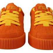 Dolce & Gabbana Orange Leather P.j. Tucker Sneakers Shoes