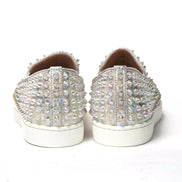 Christian Louboutin White Ab/Clear Ab Roller Boat Woman Flat Sneaker