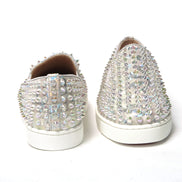 Christian Louboutin White Ab/Clear Ab Roller Boat Woman Flat Sneaker