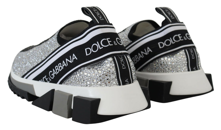 Dolce & Gabbana Ασημένια Σαγιονάρες από στρας Sorrento