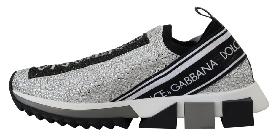 Dolce & Gabbana Ασημένια Σαγιονάρες από στρας Sorrento