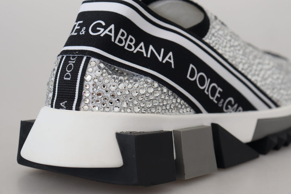 Dolce & Gabbana Ασημένια Σαγιονάρες από στρας Sorrento