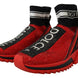 Dolce & Gabbana Κόκκινα Παπούτσια Sneakers Sorrento Bling με Κάλτσες