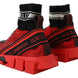 Dolce & Gabbana Κόκκινα Παπούτσια Sneakers Sorrento Bling με Κάλτσες