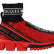 Dolce & Gabbana Κόκκινα Παπούτσια Sneakers Sorrento Bling με Κάλτσες