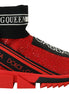 Dolce & Gabbana Κόκκινα Παπούτσια Sneakers Sorrento Bling με Κάλτσες