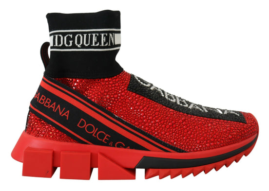 Κόκκινα αθλητικά παπούτσια Dolce & Gabbana Sorrento με διακοσμητικές λεπτομέρειες και κάλτσες